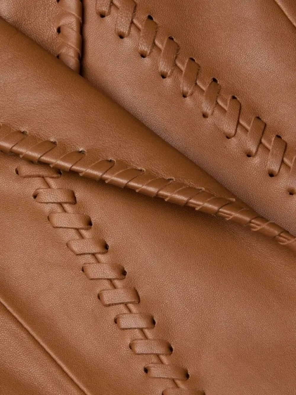 NWT L'AGENCE Dulcie Leather Whipstitch Blazer in Soft Cognac - Picture 7 of 9